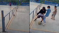 El Agustino: loza deportiva del parque La Ribera tiene dos tranqueras en el medio [VIDEO]