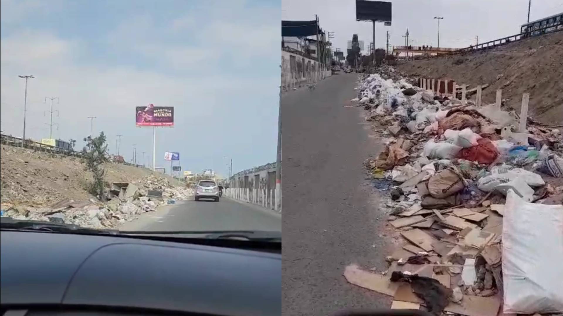 Basura por montones en la ruta