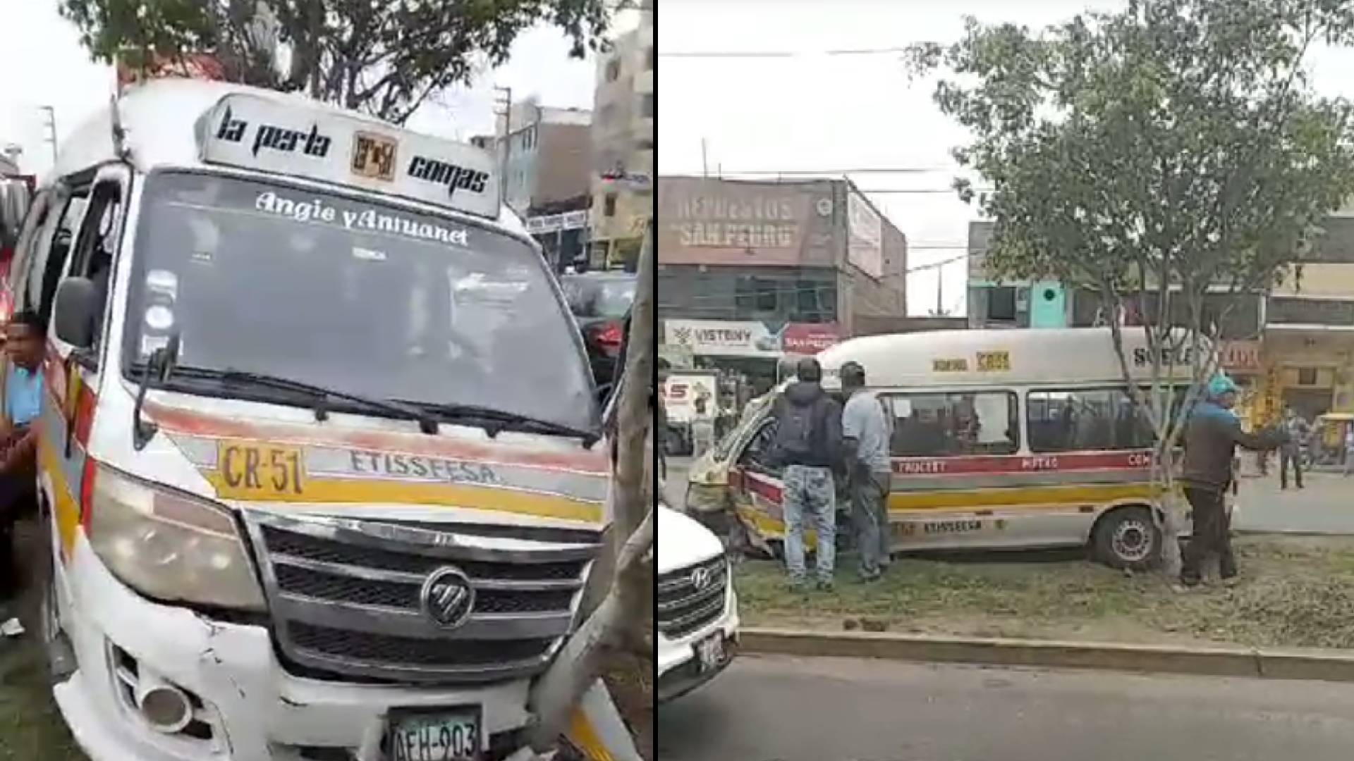 Comas: diez heridos al despistarse combi e impactar contra árbol