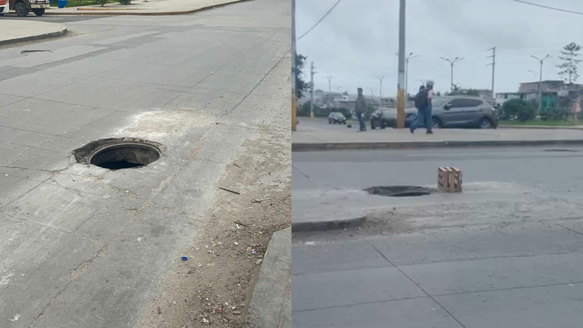 Villa El Salvador: buzón sin tapa pone en riesgo a conductores y peatones