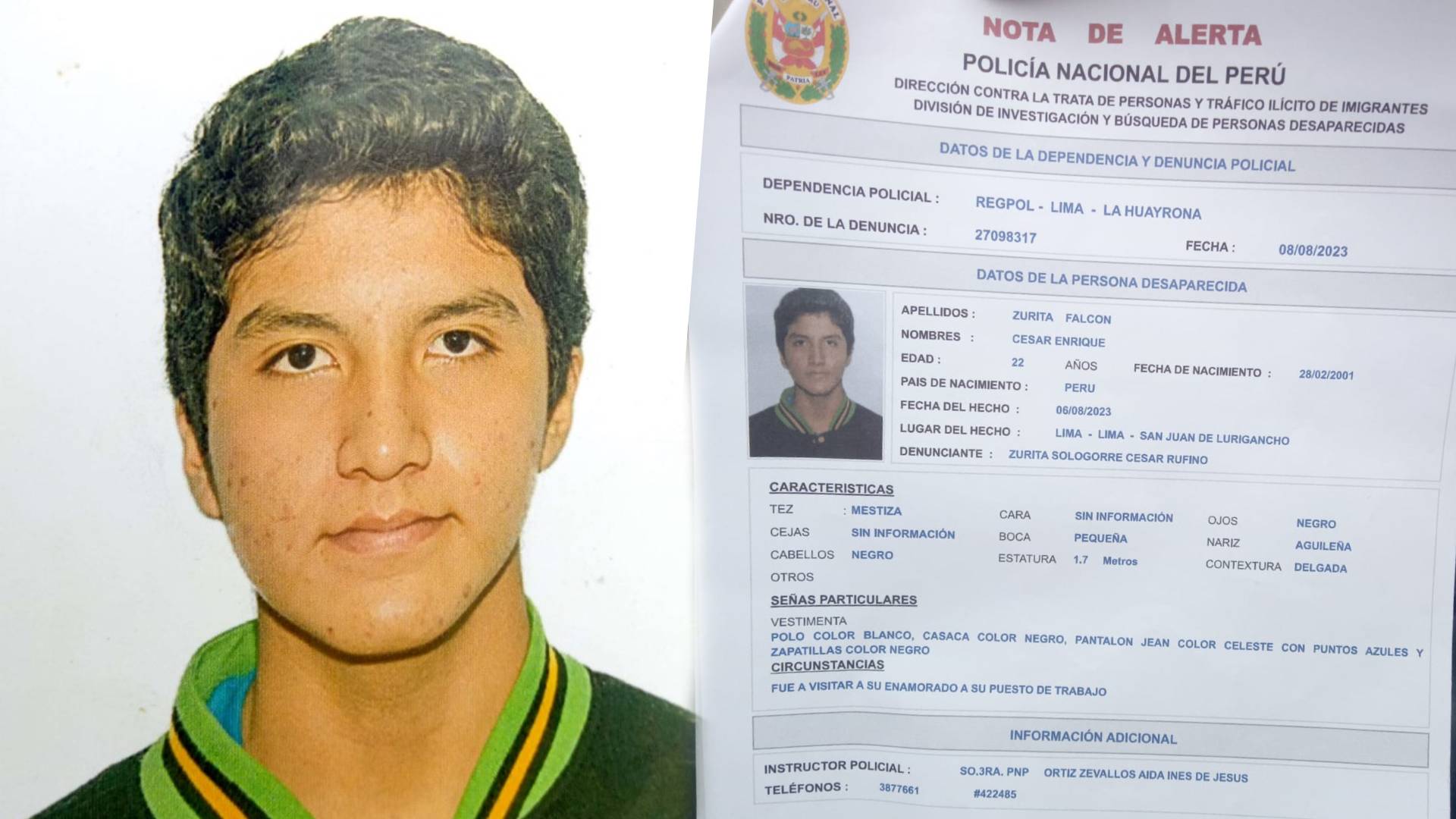 San Juan de Lurigancho: aparece joven de 22 años tras varios días de búsqueda