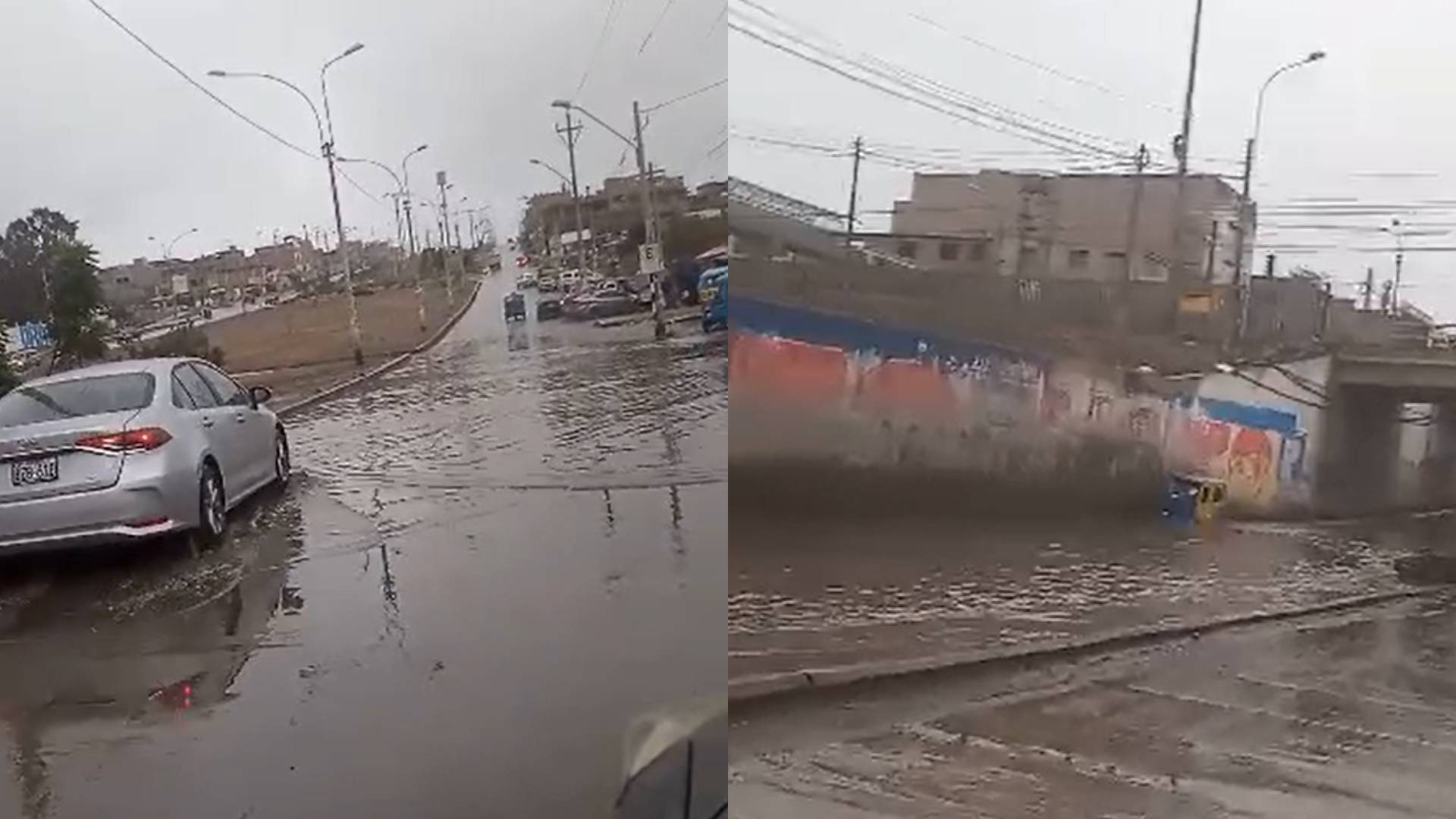 Villa El Salvador: conductores se ven afectados por gran acumulación de agua por lluvias en diferentes vías