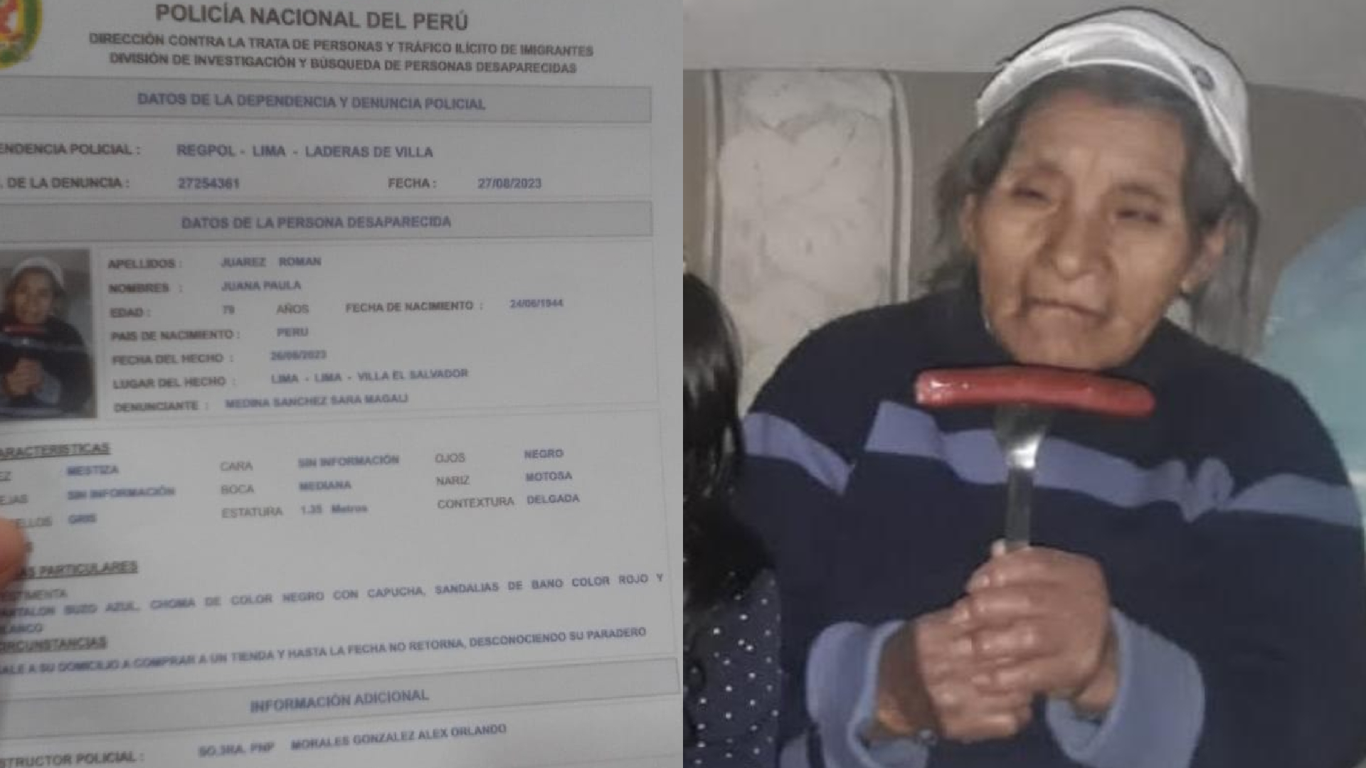Villa El Salvador: adulta mayor de 79 años desaparece cuando iba a la tienda