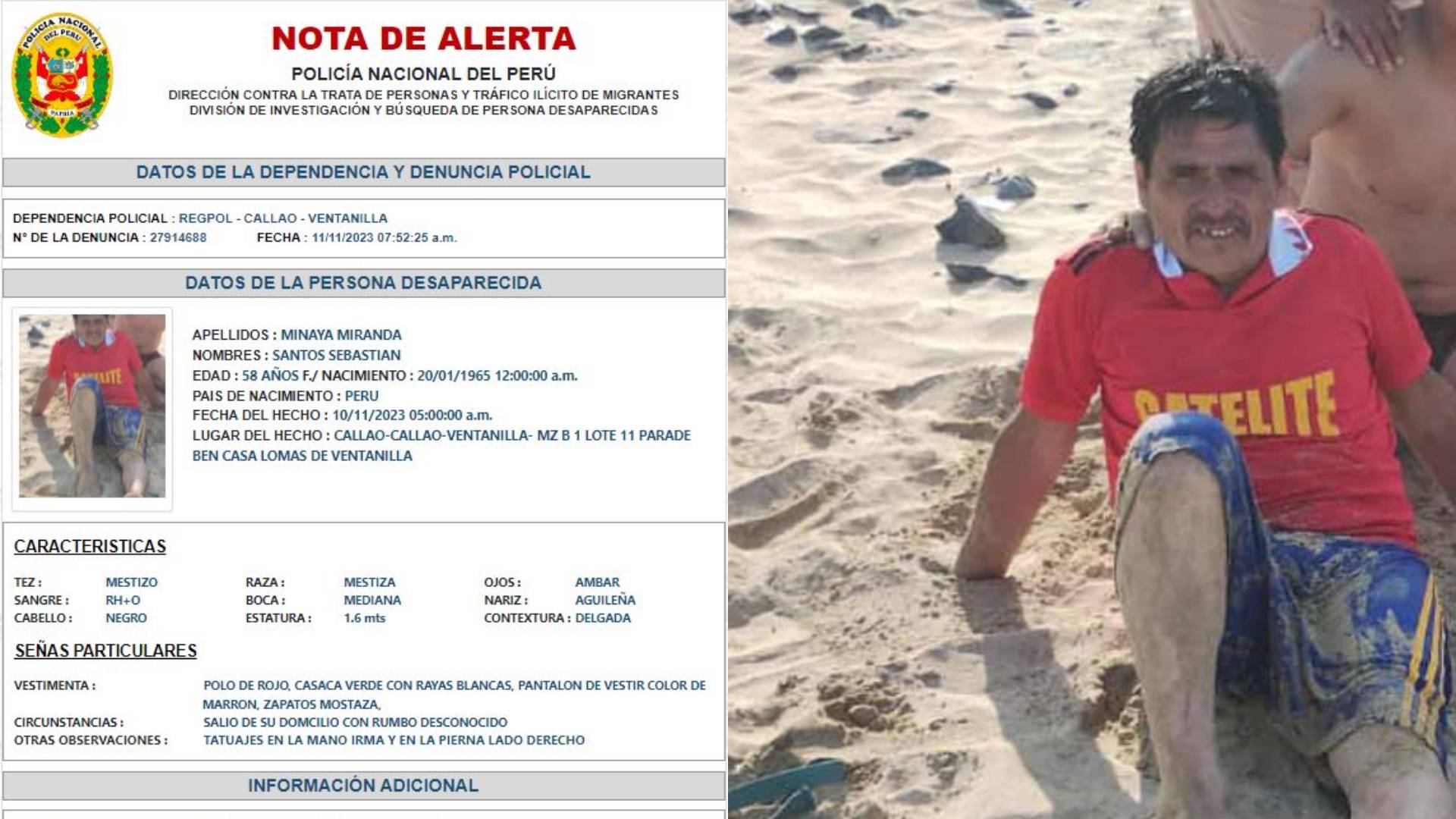 Ventanilla: ciudadano con lagunas mentales se encuentra perdido hace más de 24 horas