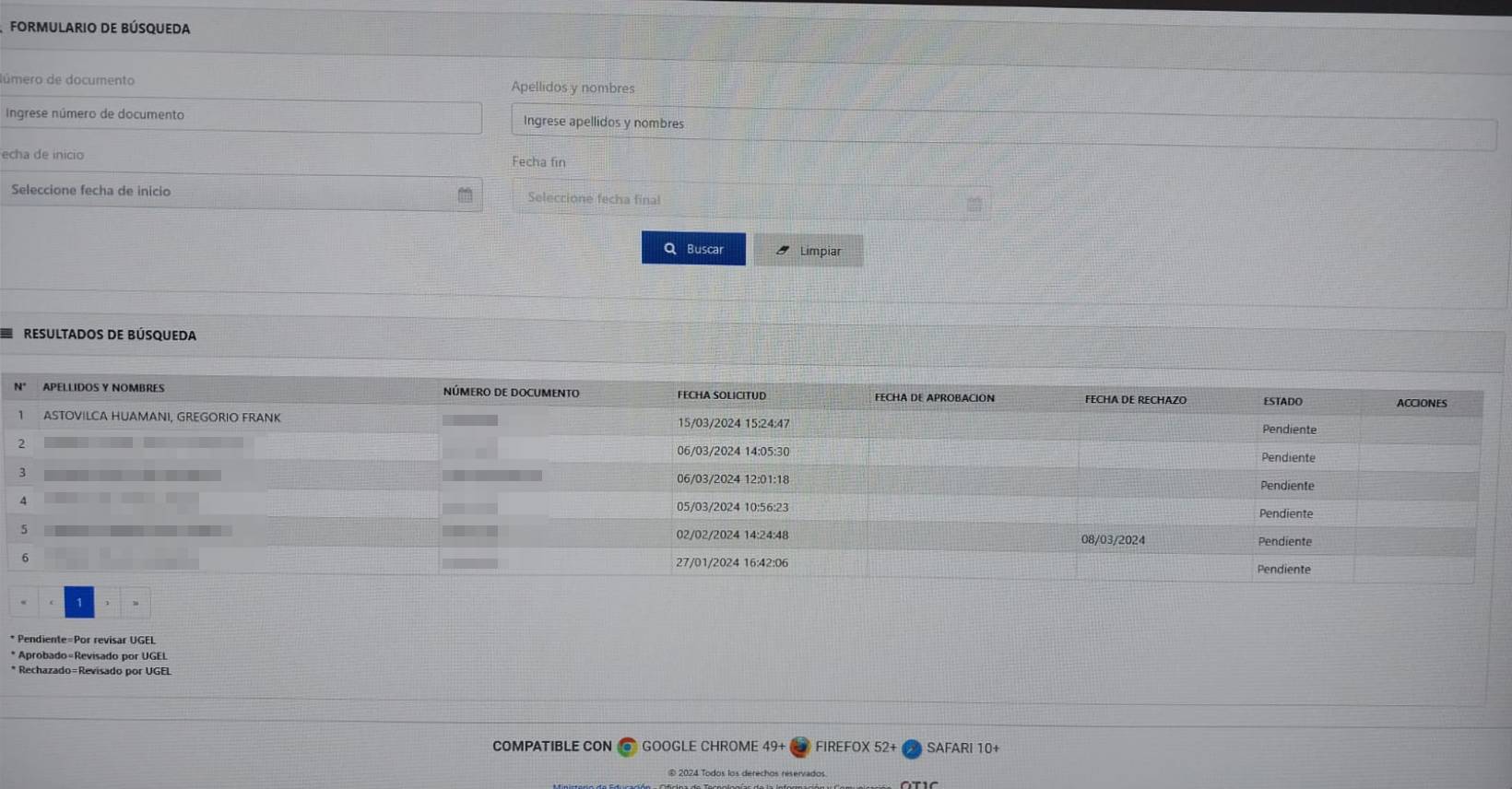 Estudiante universitario pide a la UGEL que se acelere la entrega de su certificado de estudios