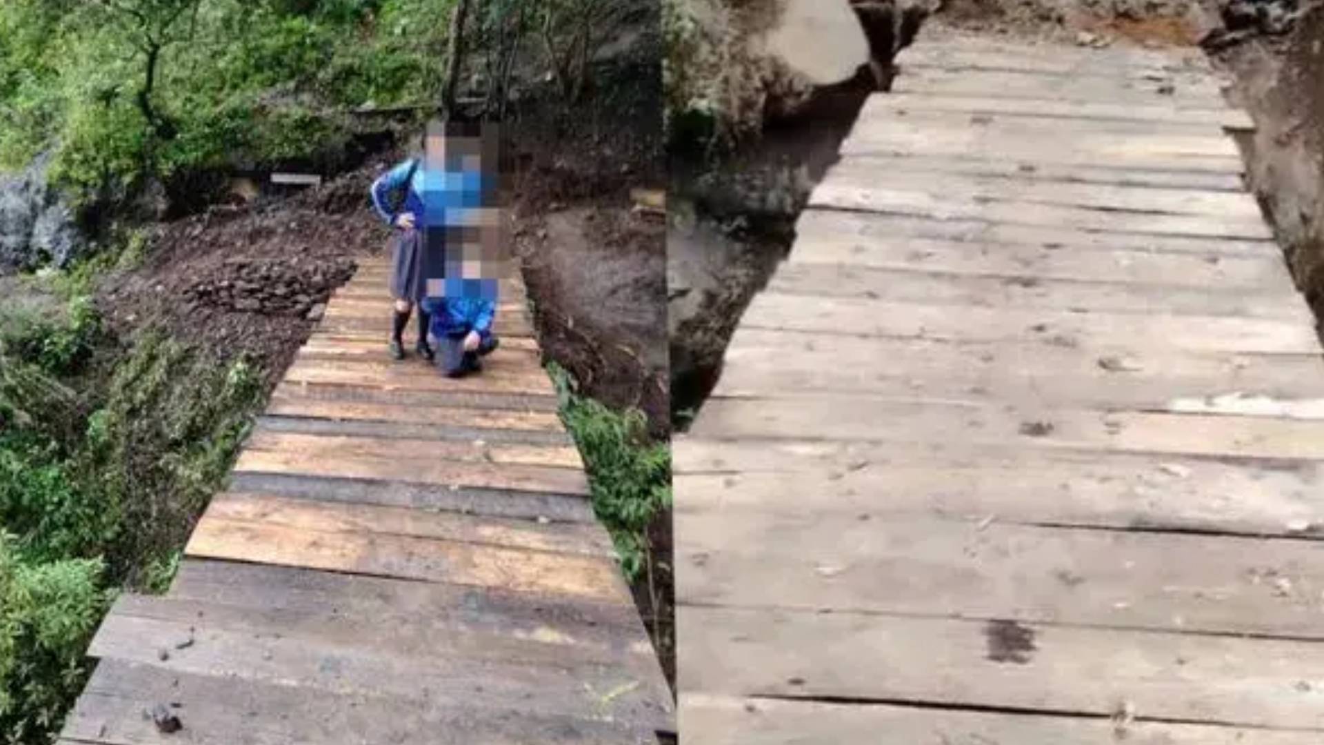 Construyen puente de emergencia tras pedido de ayuda de escolar