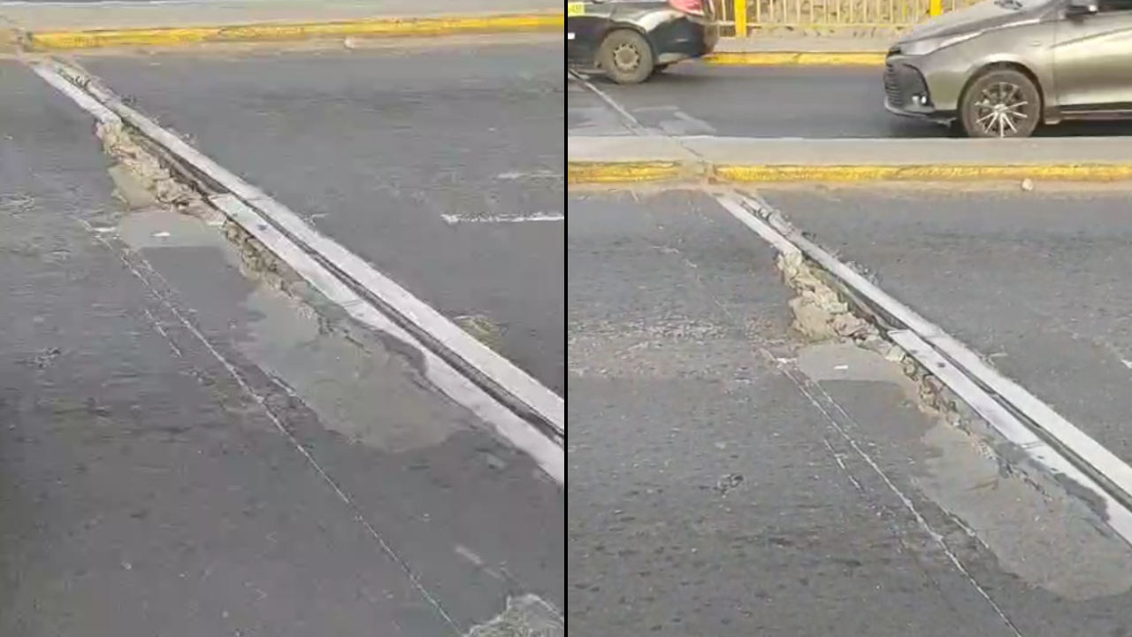El video muestra el mal estado de la vía del puente Dueñas