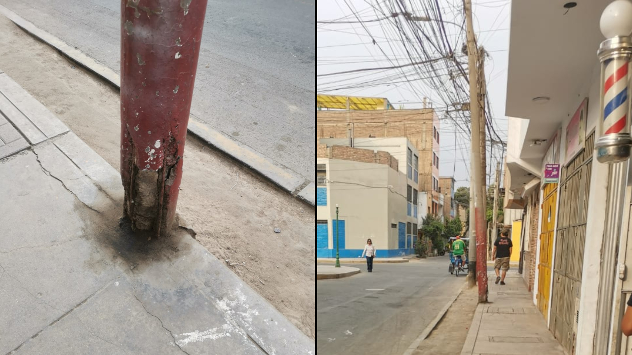 Puente Piedra: reportan poste en estado deteriorado en la avenida La Victoria