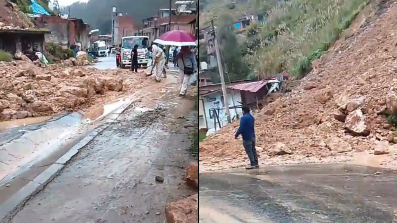 Pasco: reportan deslizamiento de piedras en el distrito de Huariaca en la Carretera Central [VIDEO]