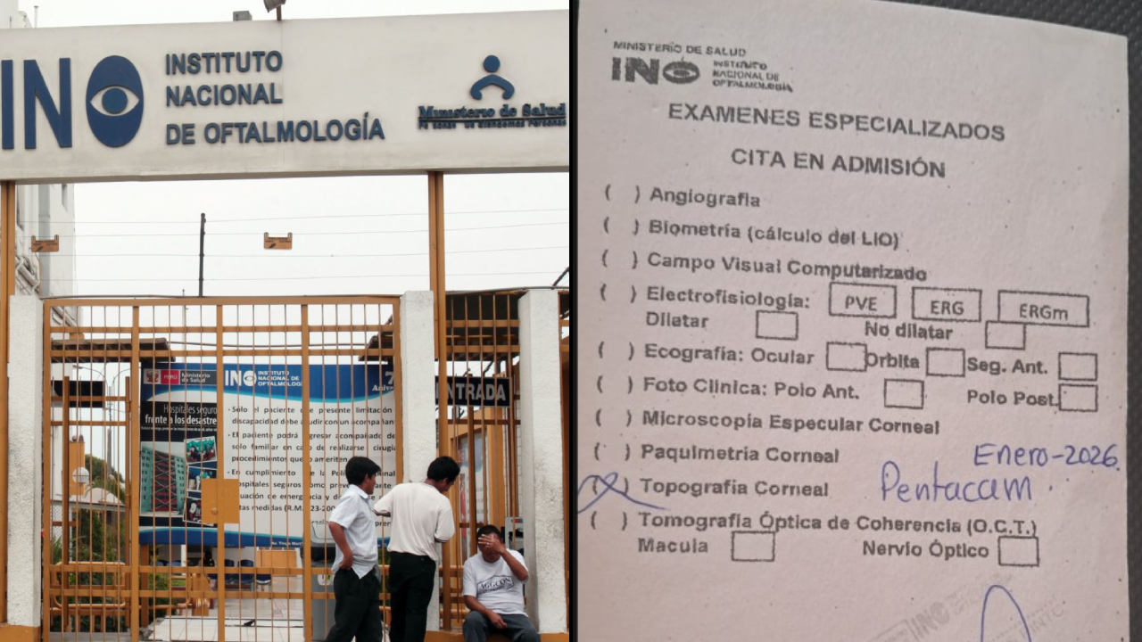Pacientes reportan equipo malogrado en el Instituto Nacional de Oftalmología desde diciembre