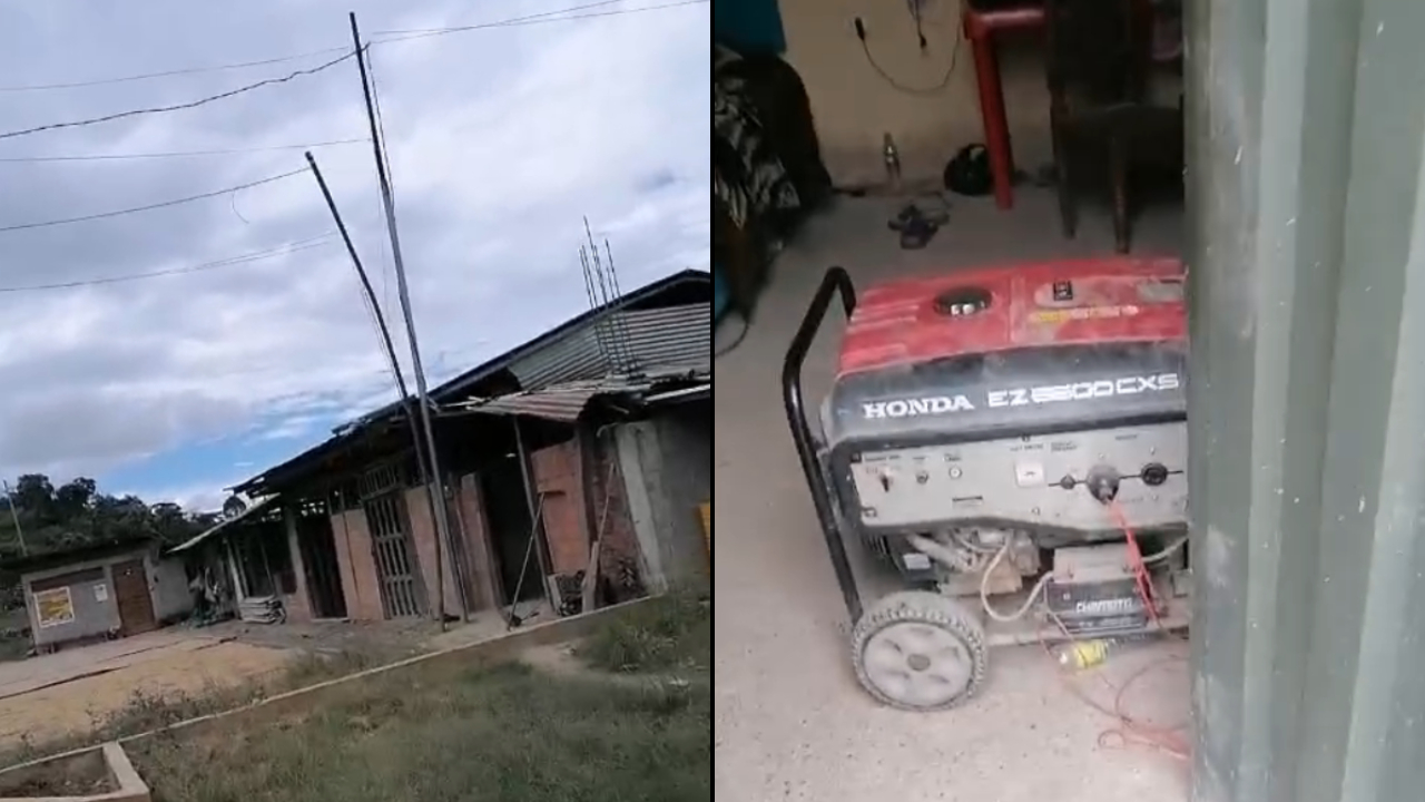 El señor grabó un video desde el grifo que tiene un generador eléctrico