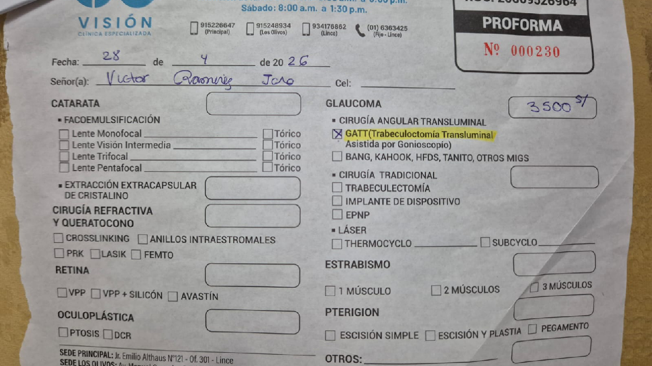 Lima: Adulto mayor tiene glaucoma y pide ayuda para ser operado en el Instituto Nacional de Oftalmología