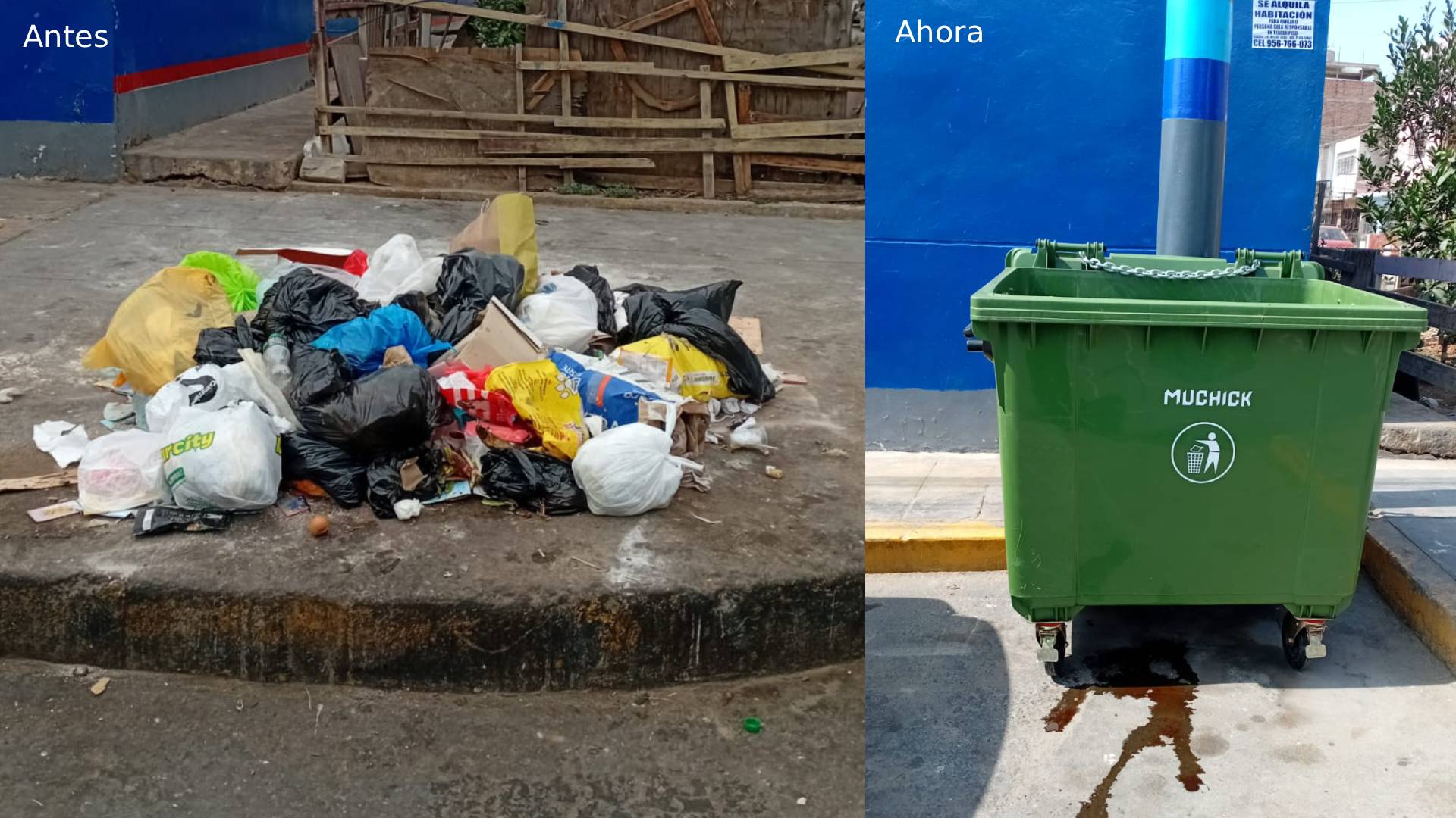 Callao: recogen basura y colocan contenedor en frontis de colegio tras pedido de ayuda de docente